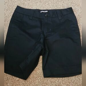Lands' End Kids Black Shorts With White B embroidered
